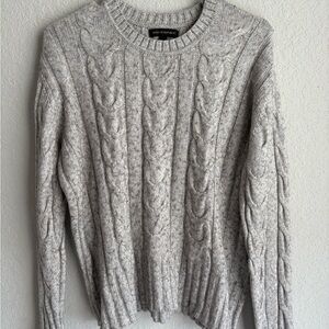 Banana Republic Heather Gray Cable Knit Sweater